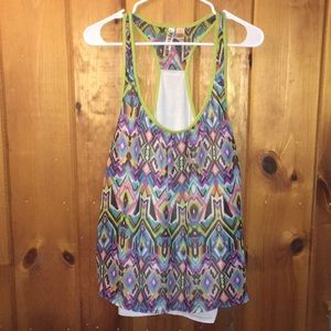 Green and blue patterned tank top
